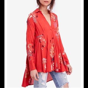 Free People Field of Butterflies High-Low Tunic